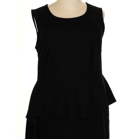 Ashley Stewart Black Asymmetrical Hem Midi Cocktail Dress Plus Size 18 / 20 - Picture 5 of 5